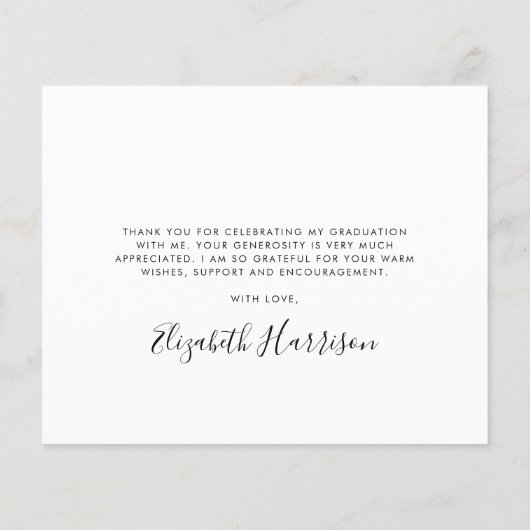 Papier Merci de graduation du script de budget avec super (Dos)