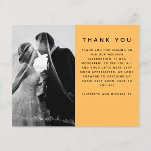 Papier MERCI de mariage personnalisé photo minimaliste BU