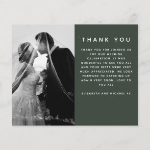 Papier MERCI de mariage personnalisé photo minimaliste BU