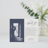 Papier MERCI de mariage personnalisé photo minimaliste BU (Debout devant)