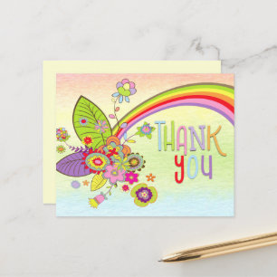 Papier Merci de message arc-en-ciel du Baby shower budgét