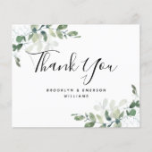 Papier MERCI du Mariage de feuillage vert Eucalyptus BUDG (Devant)