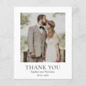 Papier Merci du Mariage du budget photo noir et blanc (Devant)