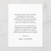 Papier Merci du Mariage du budget photo noir et blanc (Dos)