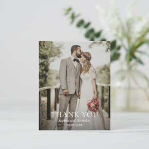 Papier Merci du Mariage du budget photo noir et blanc