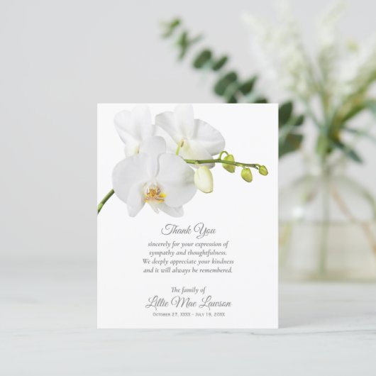 Papier Merci funéraire Budget Orchid (Debout devant)