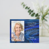 Papier Merci funéraire Sympathy Photo Marbre bleu (Debout devant)