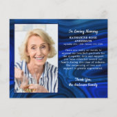 Papier Merci funéraire Sympathy Photo Marbre bleu (Devant)