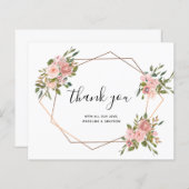 Papier MERCI géométrique  rose rose (Devant / Derrière)