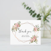 Papier MERCI géométrique  rose rose (Debout devant)