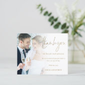 Papier Merci Mariage de script Gold Photo Budget (Debout devant)