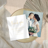 Papier Merci Mariage de script Gold Photo Budget