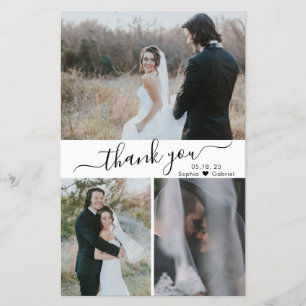 Papier Merci Mariage de script photo Budget 3