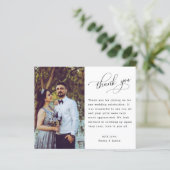 Papier Merci Mariage photo à lettres à main budget (Debout devant)