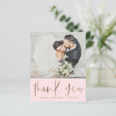 Papier Merci Mariage rose budget chic (Debout devant)