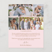 Papier Merci Mariage rose budget chic (Dos)