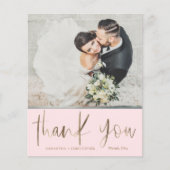 Papier Merci Mariage rose budget chic (Devant)