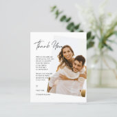 Papier Merci Mariage simple écrit à la main (Debout devant)