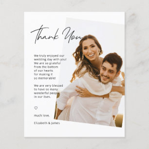 Papier Merci Mariage simple écrit à la main
