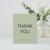 Papier Merci personnalisé Budget Simple Sage Vert (Debout devant)