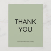 Papier Merci personnalisé Budget Simple Sage Vert (Devant)