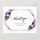 Papier Merci photo de Mariage Floral Purple Budget (Devant)