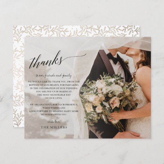 Papier Merci photo manuscrite de script simple Budget (Devant / Derrière)