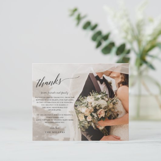 Papier Merci photo manuscrite de script simple Budget (Debout devant)