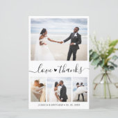 Papier Merci photo Mariage de script élégant budget (Debout devant)