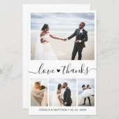 Papier Merci photo Mariage de script élégant budget (Devant / Derrière)