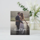 Papier Merci photo Mariage Lettré Budget (Debout devant)