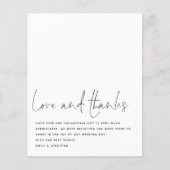 Papier Merci photo noir noir noir de script budget (Devant)