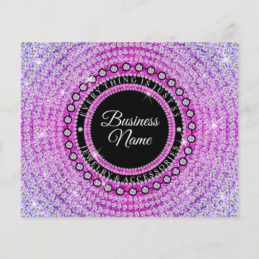 Papier Merci Pour Commande Bijoux pourpre Sparkle (Dos)