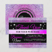 Papier Merci pour votre commande de bijoux Sparkle Purple (Devant / Derrière)