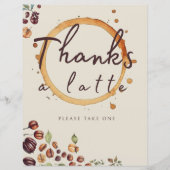 Papier Merci Un Dernier Baby shower Rustique À Thème Café (Devant)