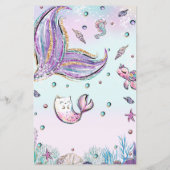 Papier Mermaid Baby Prédictions et conseils Activité de d (Dos)