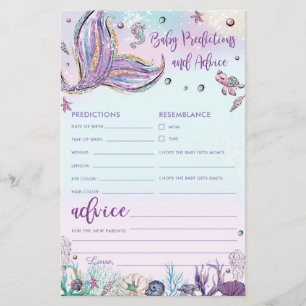 Papier Mermaid Baby Prédictions et conseils Activité de d