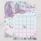 Papier Mermaid Baby shower Bingo Activité de jeu Bébé Fil (Devant / Derrière)