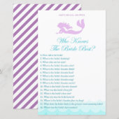 Papier Mermaid Fête des mariées Game - Qui connaît Bride  (Devant / Derrière)