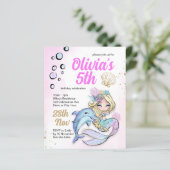 Papier Mermaid sous l'invitation budgétaire d'anniversair (Debout devant)