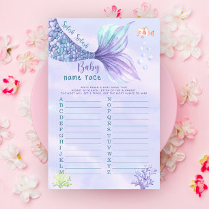 Papier Mermaid Under the sea Baby name race game
