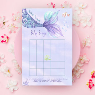 Papier Mermaid Under the sea Baby shower jeu de bingo
