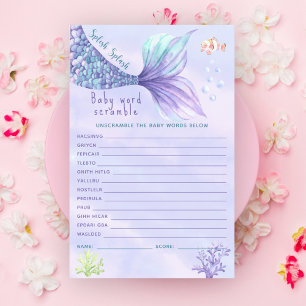 Papier Mermaid Under the sea Baby Word Scramble