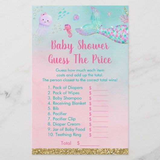 Papier Mermaid Under The Sea Devine Le Jeu De Douche De P (Devant)