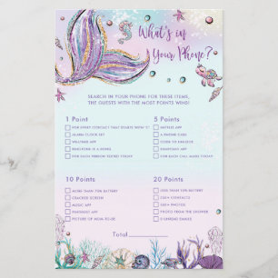 Papier Mermaid What's In Your Phone Game Shower Activity