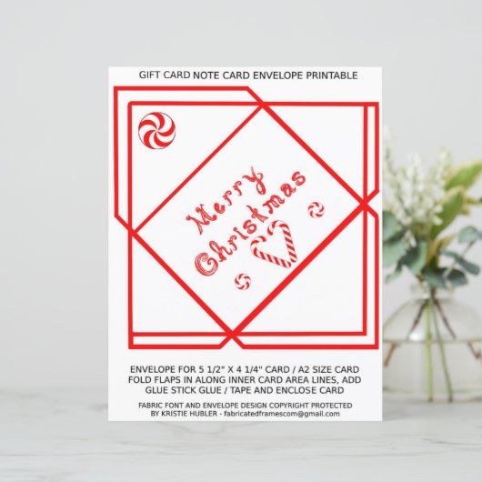 Papier Merry Christmas Swirl Gift Card A2 Envelope paper (Debout devant)