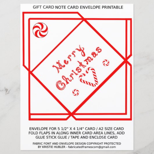 Papier Merry Christmas Swirl Gift Card A2 Envelope paper (Devant)