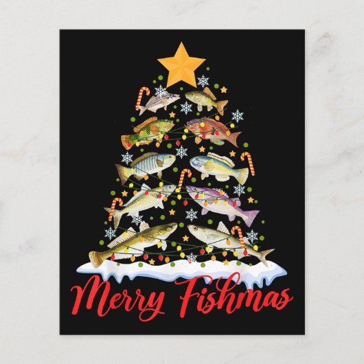 Papier Merry Fishmas Funky Christmas Tree Lights Fish Fis (Devant)