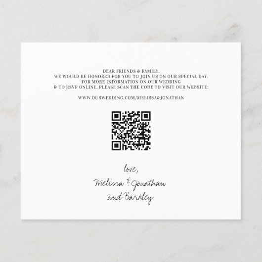 Papier Mes êtres humains se marient Code QR simple (Dos)