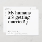 Papier Mes Humains Se Marient Code QR Mariage Chien (Devant / Derrière)